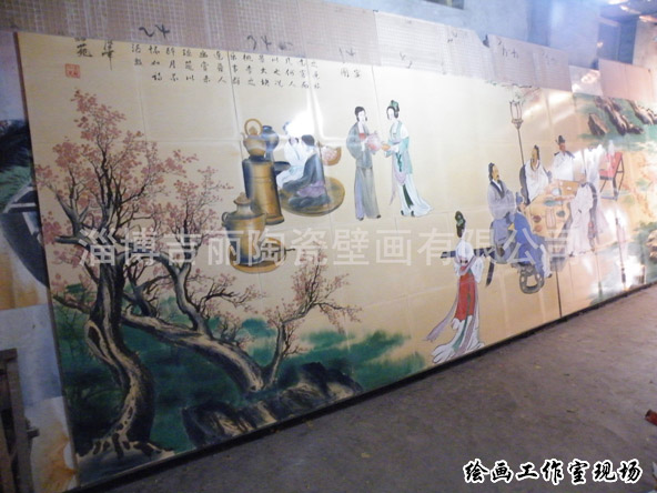 山东地铁手绘壁画批发 淄博吉丽陶瓷壁画供应