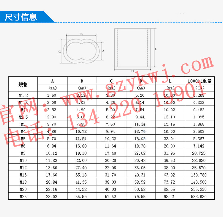 钢丝绳铝夹头 双孔铝套1mm 源凯五金供 8字铝扣