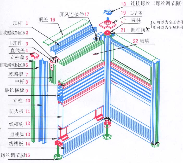 屏風卡位結(jié)構(gòu)圖