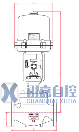 电动高温调节阀结构尺寸图